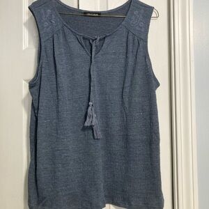 Cable & Gauge Denim Blue Sleeveless Blouse